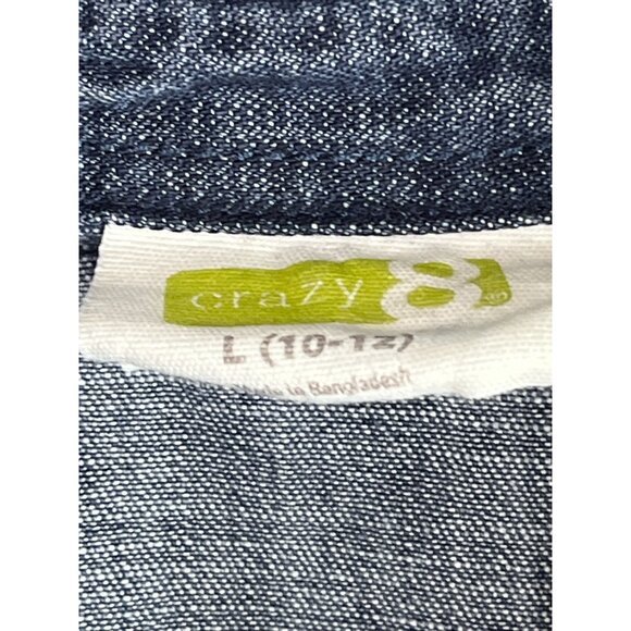 Crazy 8 Girls Blue Denim Shirt Size L 10/12 Button Down Long Sleeve Top - Picture 5 of 11